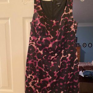 Ann Taylor Purple Animal Print Leopard Dress